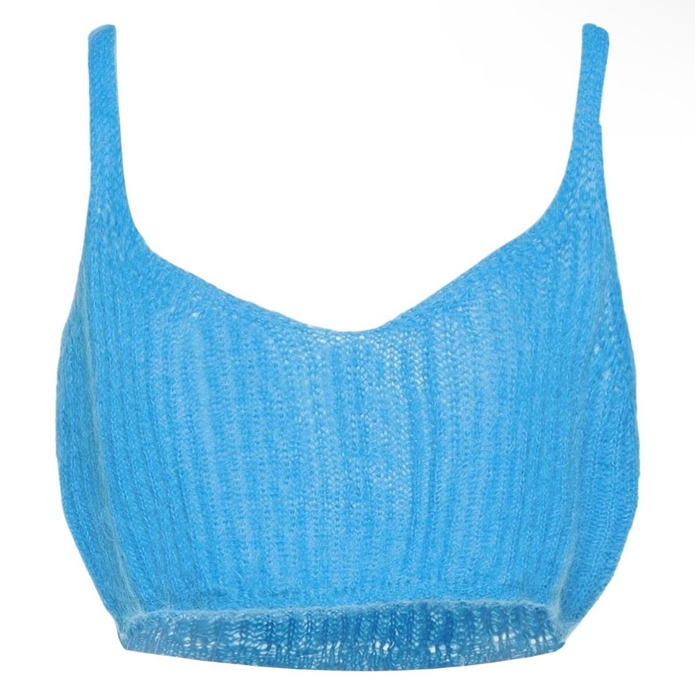 Solotre Blue Knit Crop Top Size 4 NWT

43